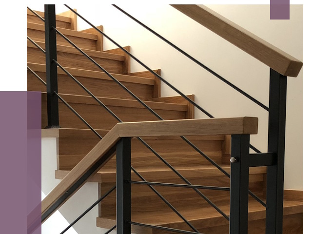 Обшивка металлической лестницы деревом в Красноярске от 4318 руб. 