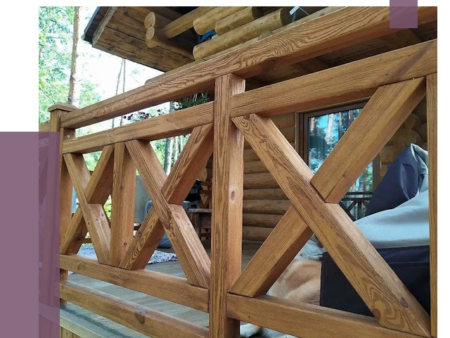 Деревянные перила под ключ в Красноярске от 7620 руб. 