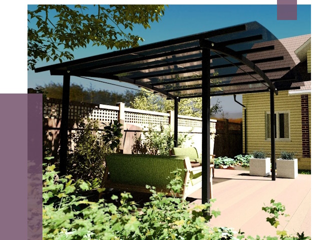 Навесы для террасы в Красноярске от 12954 руб. под ключ | ПРОЛЁТ-Крс