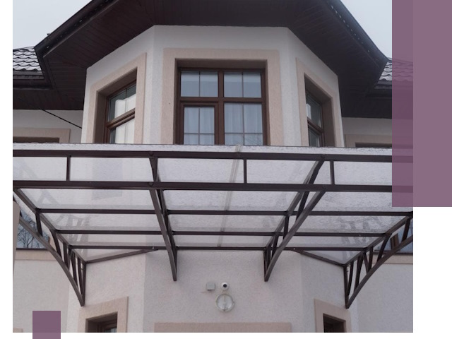 Козырьки из поликарбоната под ключ в Красноярске