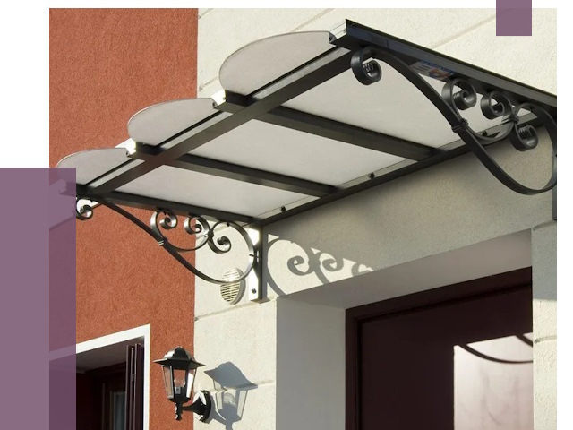 Односкатные козырьки в Красноярске от 8331 руб.  | ПРОЛЁТ-Крс