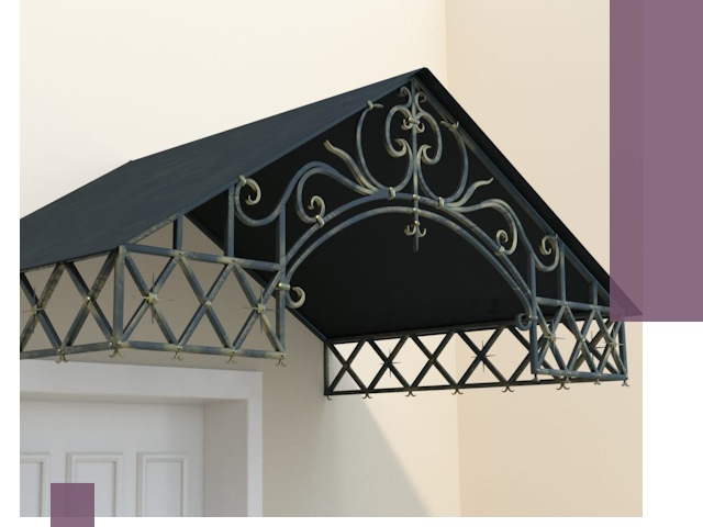 Двускатные металлические козырьки под ключ в Красноярске